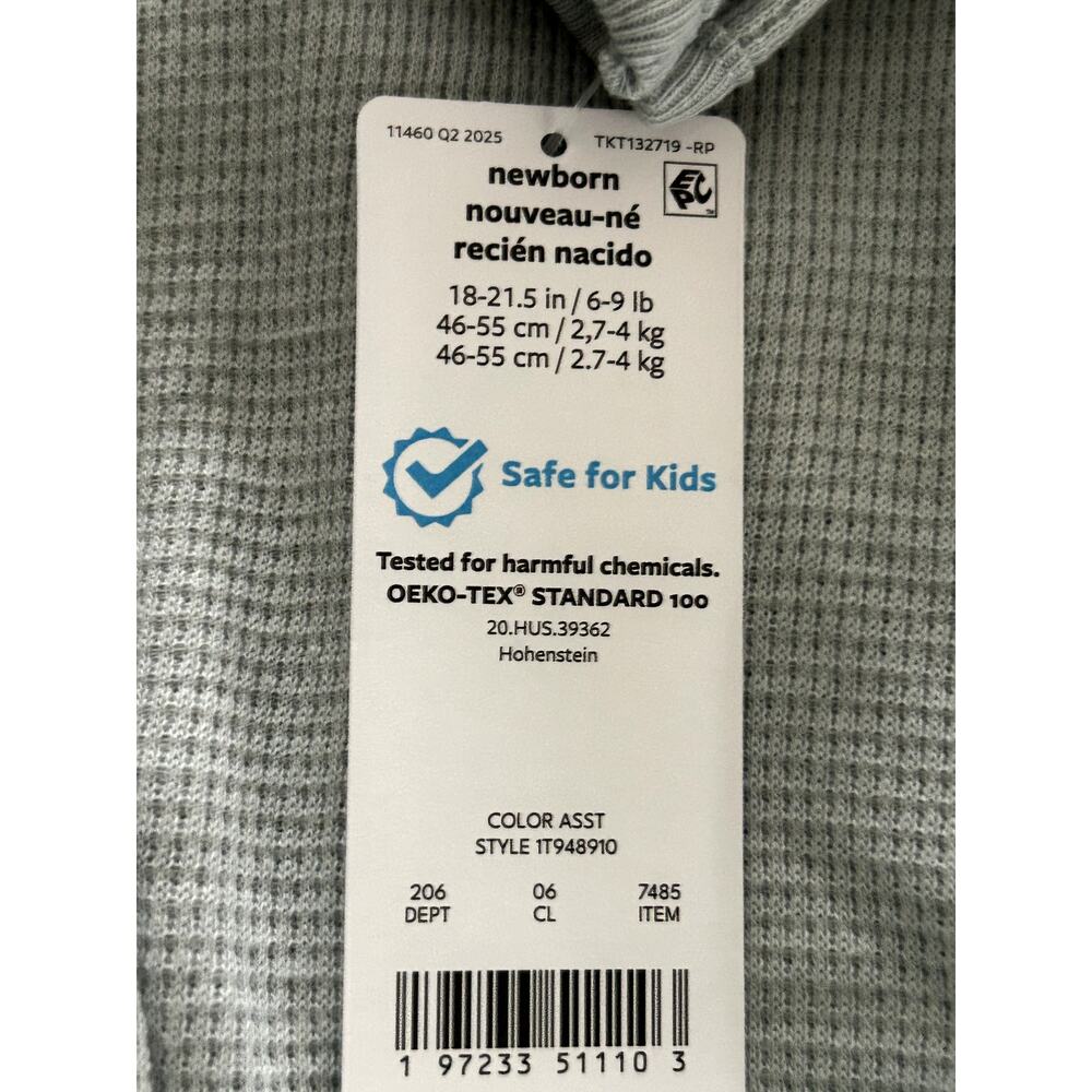 Carter’s Just One You Newborn Penguin Footed Sleeper NWT Gray Zip Pajamas Baby - Picture 5 of 5